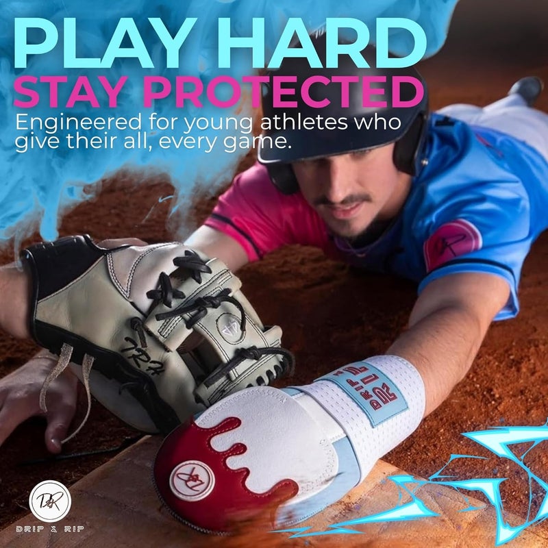 Drip & Rip Sliding Mitt Youth for Baseball & Softball - Ice Cream Sliding Mitt Design with Hand Protection - Base Running, Breathable, Durable, Ambidextrous - Ages 10+ - Image 2